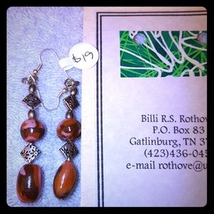 Handmade Polymer Clay/silver and glass earrings